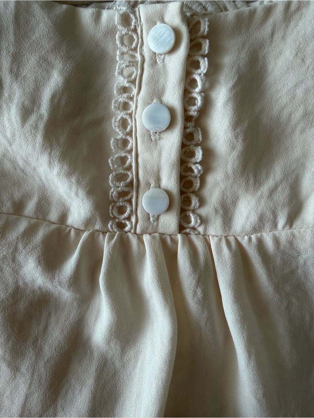 Maje Cream Lace-Front Long Sleeve Blouse - Picture 11 of 15